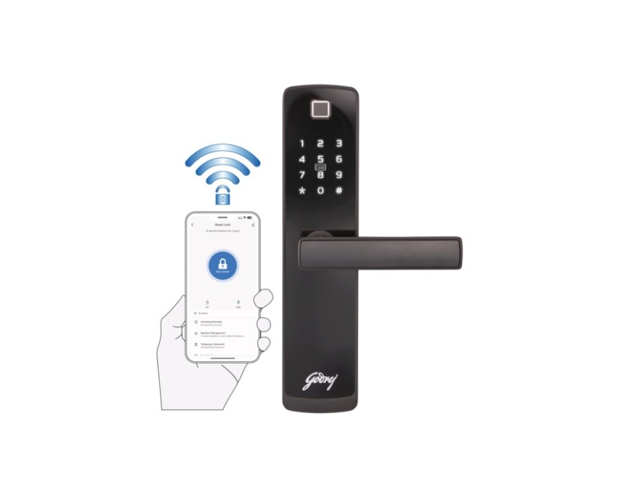 Godrej Catus Connect Smart WiFi Fingerprint Door Lock with 5 in 1 Access - Digital and Combination Locks